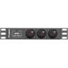 Lanberg Power Distribution Unit (PDU) 10" 1U 16A 2m 3x French Outlets | PDU-03E-0200-BK