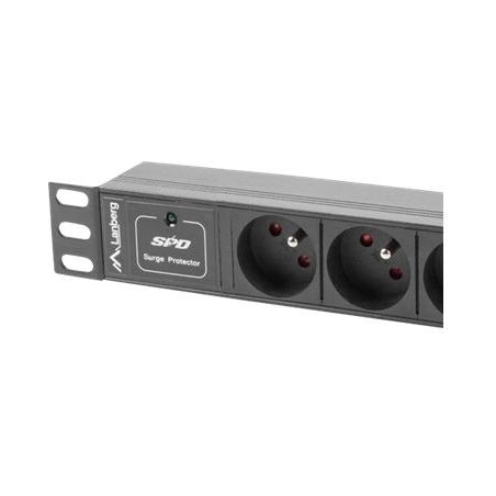 Lanberg Power Distribution Unit (PDU) 10" 1U 16A 2m 3x French Outlets | PDU-03E-0200-BK