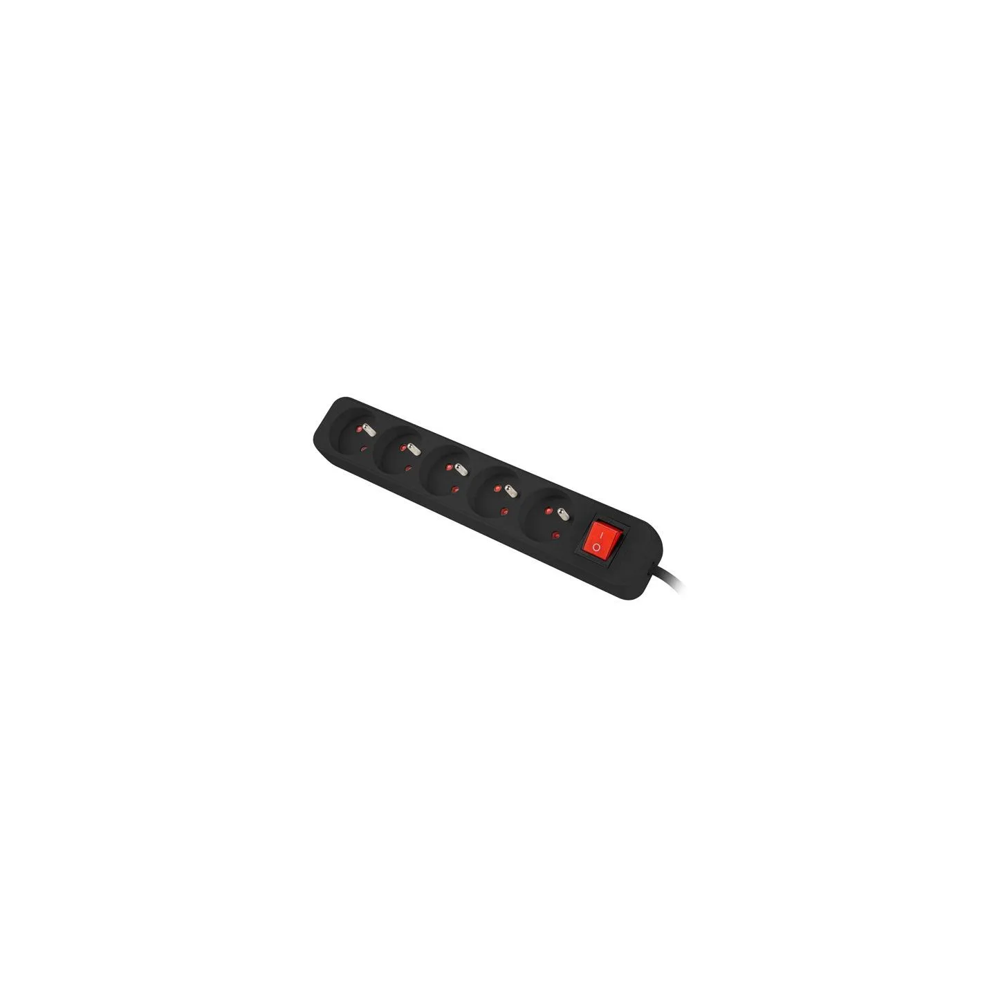 Lanberg Cable Power Strip, 5X French Outlets with Switch, Quality-Grade Copper, 1.5 m | PS1-05E-0150-BK