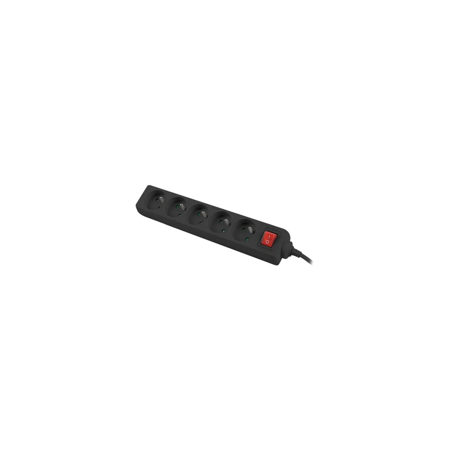 Lanberg Cable Power Strip, 5X French Outlets with Switch, Quality-Grade Copper, 1.5 m | PS1-05E-0150-BK