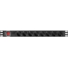 Lanberg Power Distribution unit (PDU) 19" 1U 16A 2m 8X Schuko oulets | PDU-08F-0200-BK