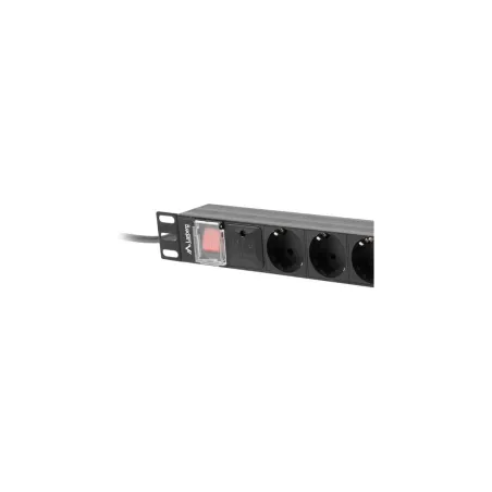 Lanberg Power Distribution unit (PDU) 19" 1U 16A 2m 8X Schuko oulets | PDU-08F-0200-BK