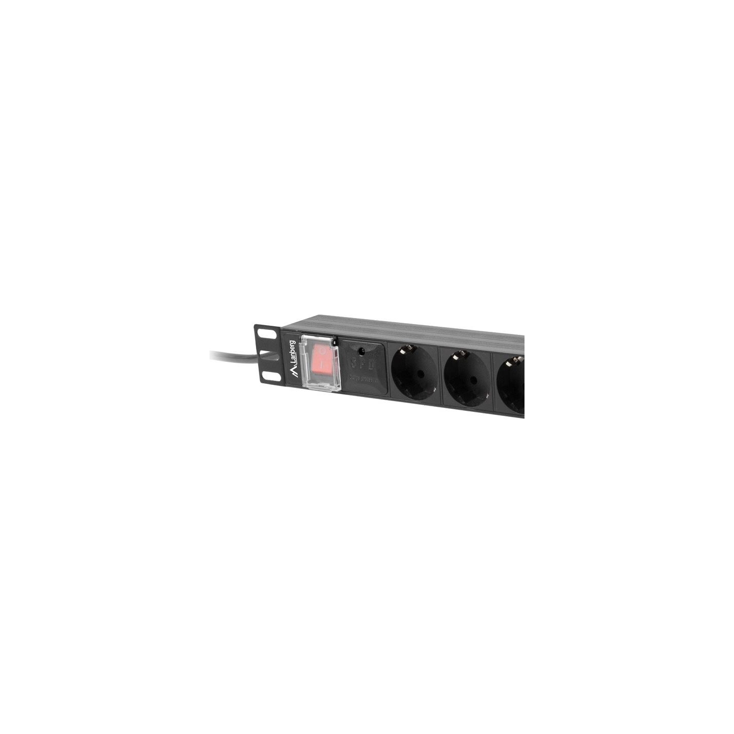 Lanberg Power Distribution unit (PDU) 19" 1U 16A 2m 8X Schuko oulets | PDU-08F-0200-BK