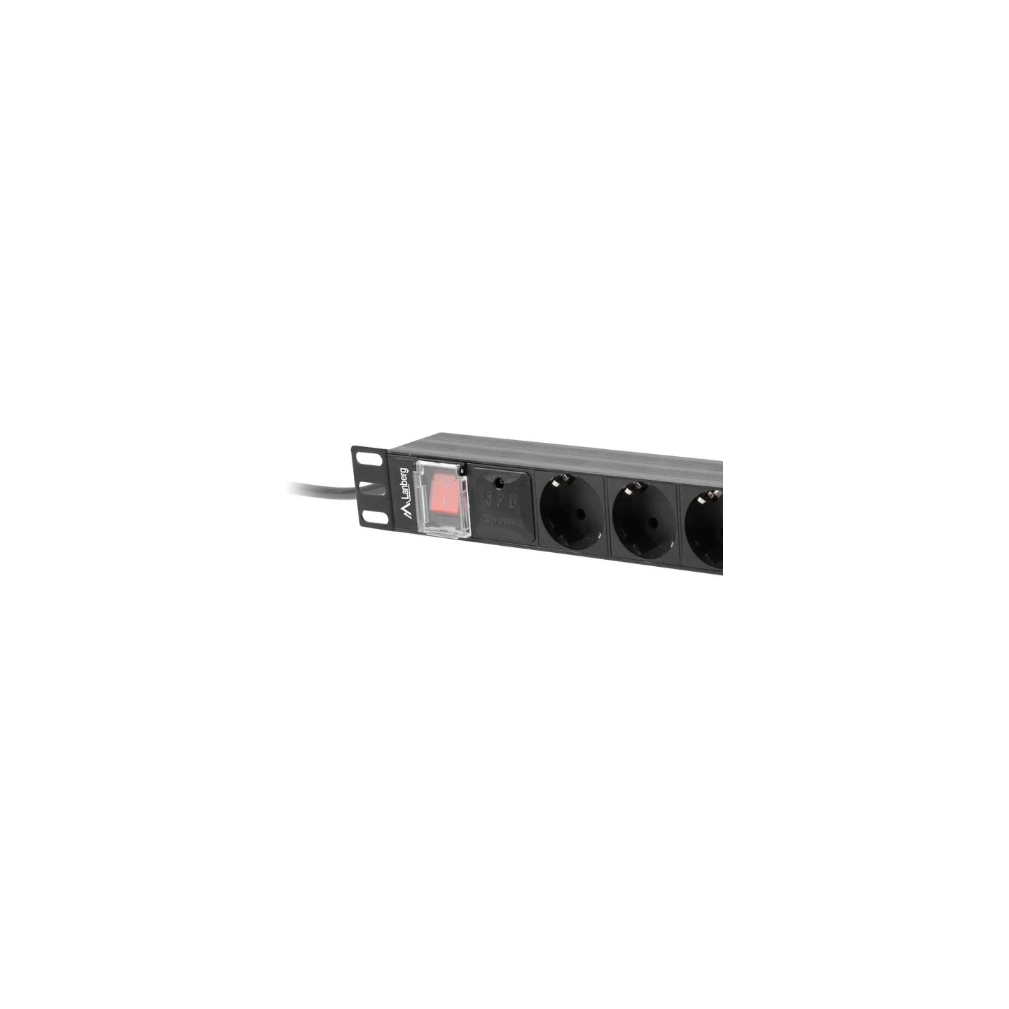 Lanberg Power Distribution unit (PDU) 19" 1U 16A 2m 8X Schuko oulets | PDU-08F-0200-BK