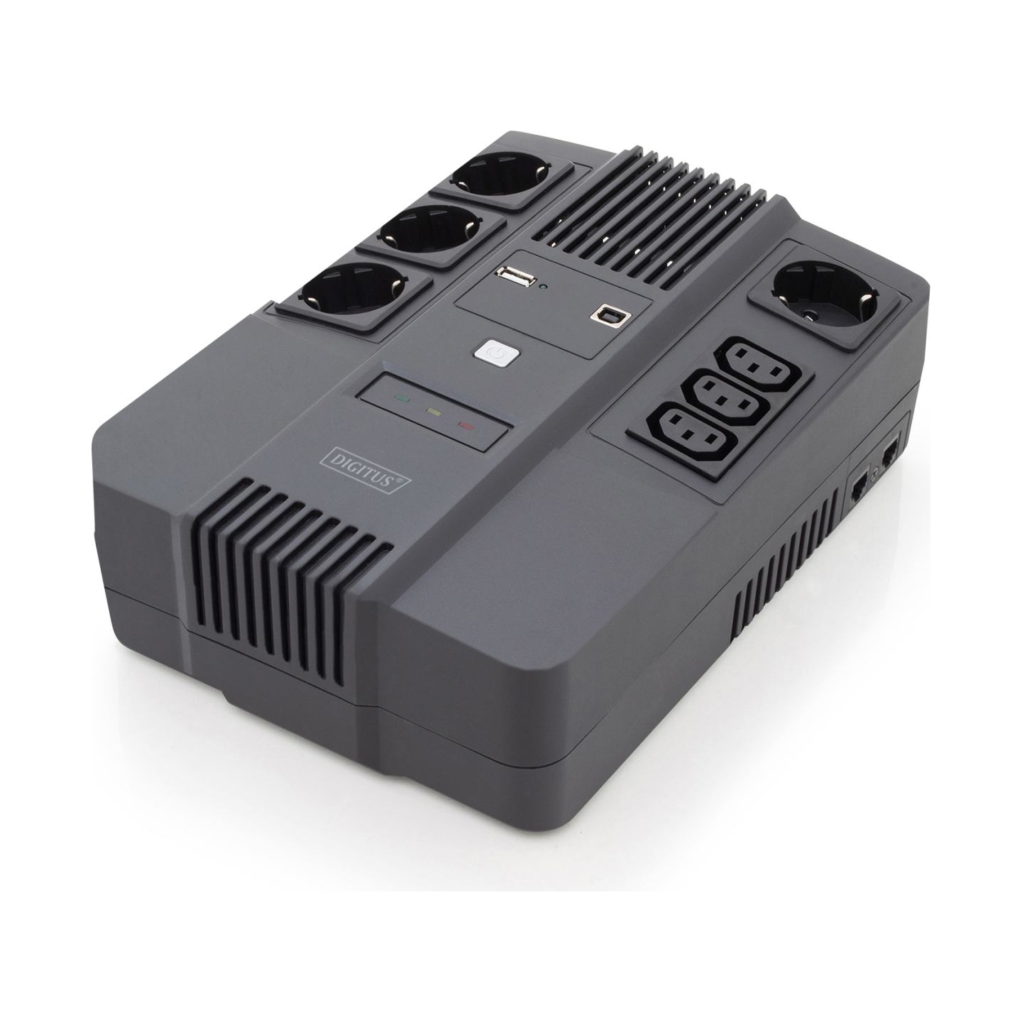 Digitus | All-in-One UPS | All-in-One UPS, 600VA/360W, LED 12V/7Ah x1, 4x CEE 7/7,3x IEC C13, USB, RJ45 | 600 VA | 360 W