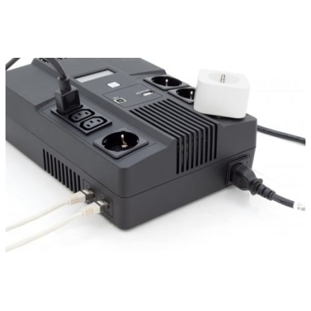 Digitus | All-in-One UPS | All-in-One UPS, 800VA/480W, LED 12V/9Ah x1, 4x CEE 7/7,3x IEC C13, USB, RJ45 | 800 VA | 480 W