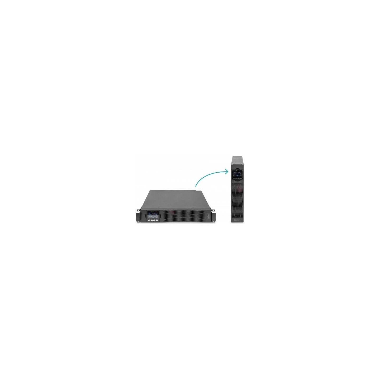 Digitus OnLine UPS, rack/tower, 1500VA, 1500W, LCD, 8 x C13, 1 x C19, RS-232, USB, RJ45, SNMP card (optional), relay card (optio