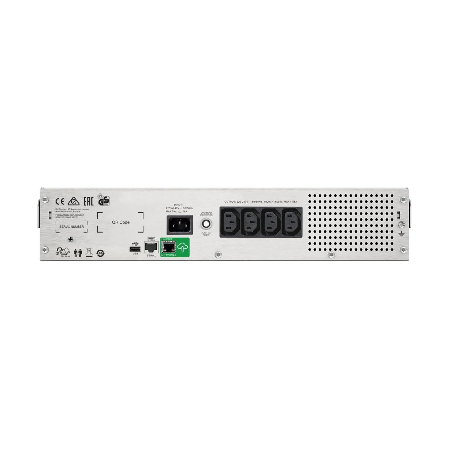 Schneider Electric APC Smart-UPS C, Rackmount 2U, 4x IEC C13 outlets, SmartConnect port, USB and serial communication, AVR, grap