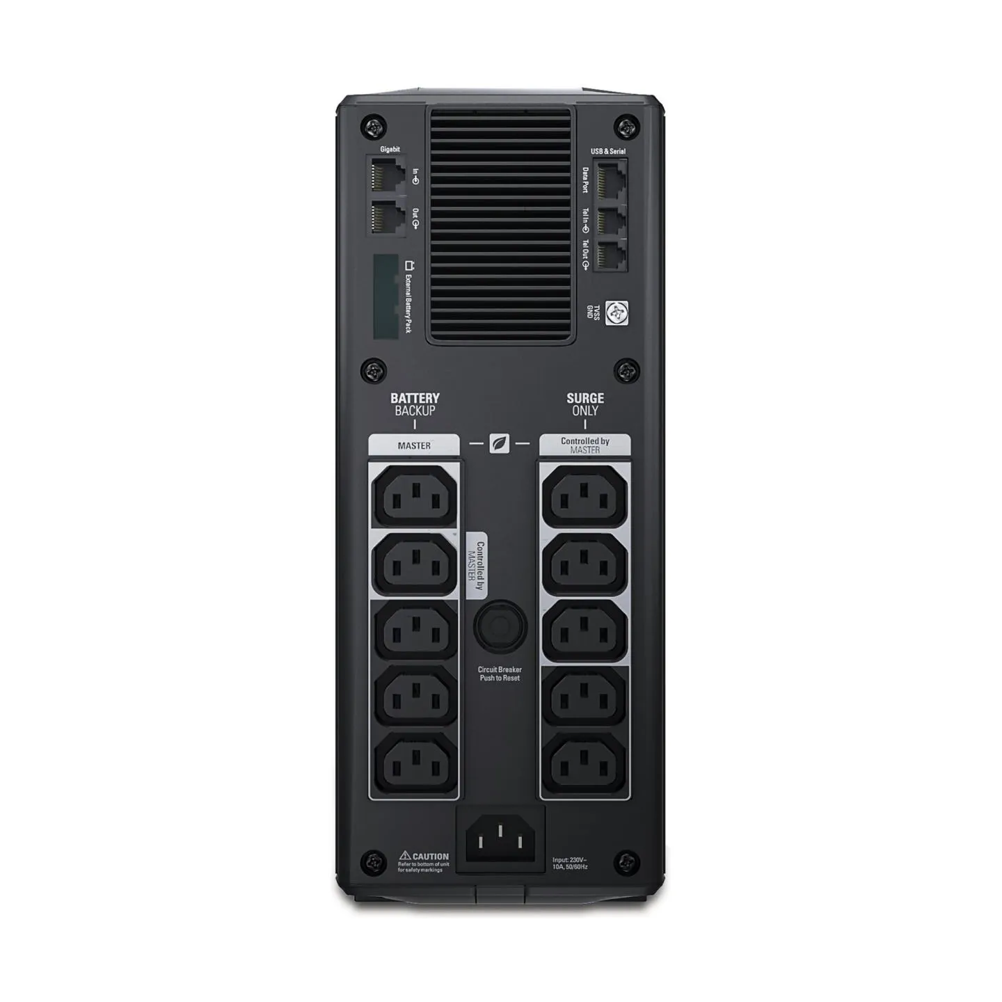 Schneider Electric APC Back-UPS Pro, Tower, 10x IEC C13 outlets, AVR, LCD, user-replaceable battery | BR1500GI | 1500 VA | 865 W