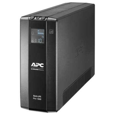 Schneider Electric APC Back-UPS Pro, tower, 230V, 8x IEC C13 outlets, AVR, LCD, user-replaceable battery | BR1300MI | 1300 VA | 