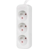 Lanberg Cable Power Strip, 3X French Outlets Quality-Grade Copper, 1.5 m | PS0-03E-0150-W