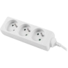 Lanberg Cable Power Strip, 3X French Outlets Quality-Grade Copper, 1.5 m | PS0-03E-0150-W