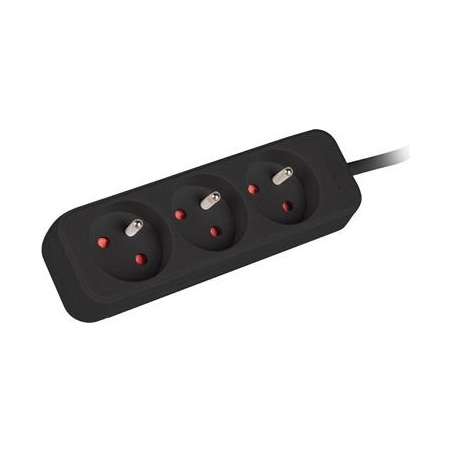 Lanberg Cable Power Strip, 3X French Outlets Quality-Grade Copper, 1.5 m | PS0-03E-0150-BK