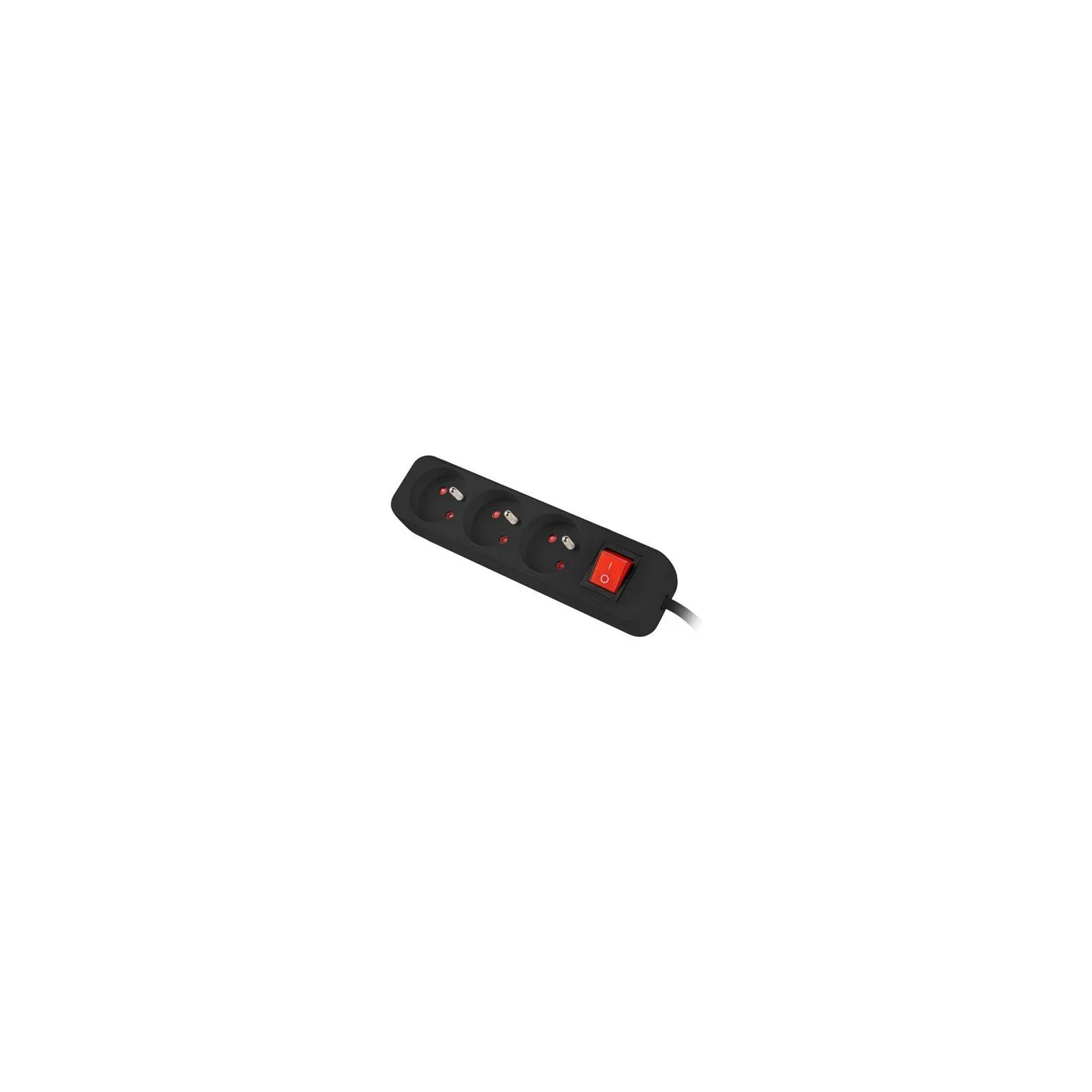 Lanberg Cable Power Strip, 3X French Outlets with Switch, Quality-Grade Copper, 1.5 m | PS1-03E-0150-BK