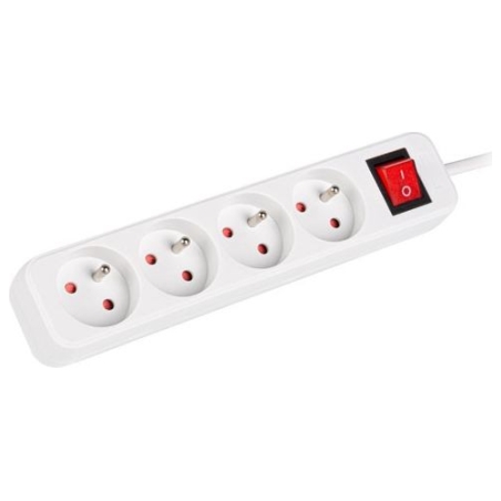 Lanberg Cable Power Strip, 4X French Outlets with Switch, Quality-Grade Copper, 1.5 m | PS1-04E-0150-W