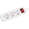 Lanberg Cable Power Strip 3M 3X French Outlets with Switch, Quality-Grade Copper | PS1-03E-0300-W