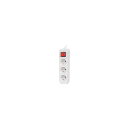 Lanberg Cable Power Strip 3M 3X French Outlets with Switch, Quality-Grade Copper | PS1-03E-0300-W