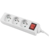 Lanberg Cable Power Strip 3M 3X French Outlets with Switch, Quality-Grade Copper | PS1-03E-0300-W