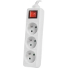Lanberg Cable Power Strip 3M 3X French Outlets with Switch, Quality-Grade Copper | PS1-03E-0300-W