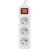 Lanberg Cable Power Strip 3M 3X French Outlets with Switch, Quality-Grade Copper | PS1-03E-0300-W
