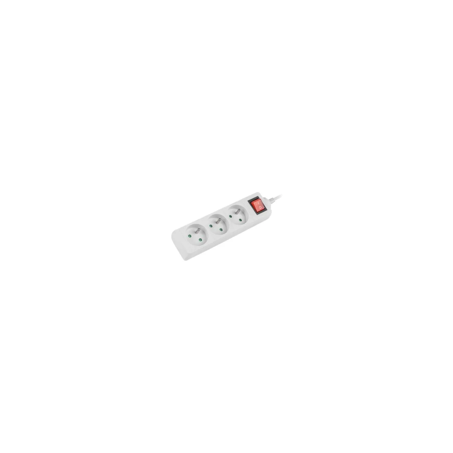 Lanberg Cable Power Strip 3M 3X French Outlets with Switch, Quality-Grade Copper | PS1-03E-0300-W