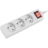 Lanberg Cable Power Strip 3M 3X French Outlets with Switch, Quality-Grade Copper | PS1-03E-0300-W