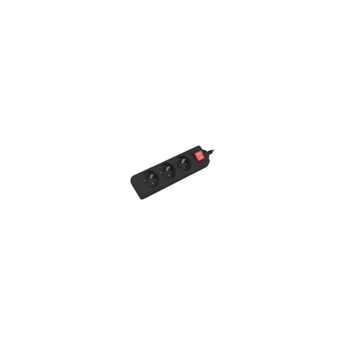 Lanberg Cable Power Strip, 3X French Outlets with Switch, Quality-Grade Copper, 3 m | PS1-03E-0300-BK
