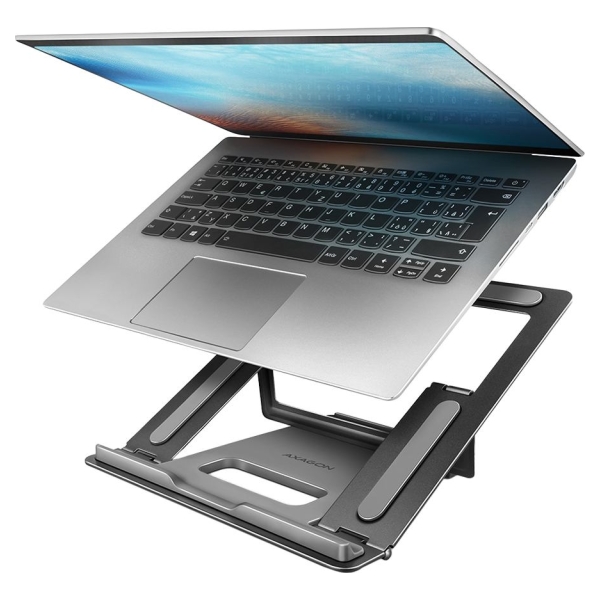 Axagon STND-L NOTEBOOK STANDAluminum stand for 10“ – 16“ notebooks. Four adjustable positions.