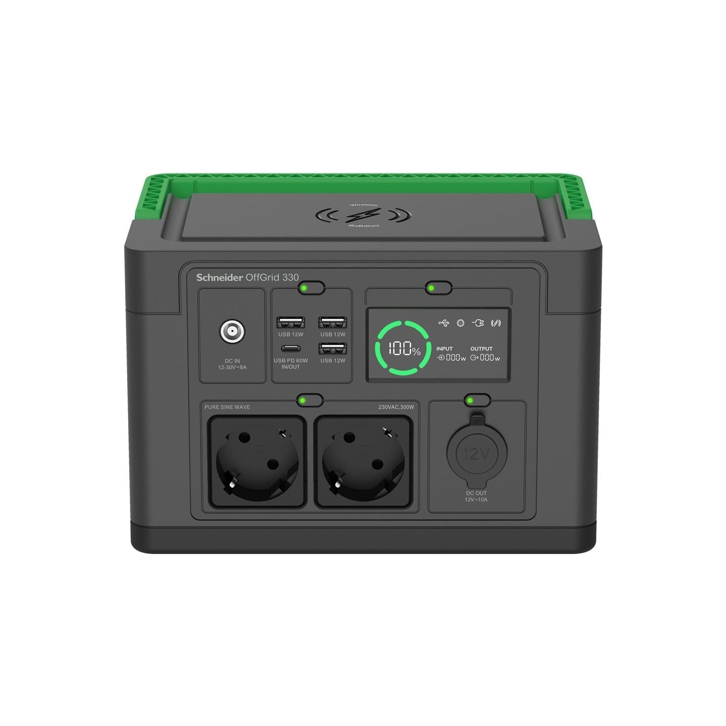 Schneider Electric Schneider OffGrid Portable Power Station 330, 230V, 332Wh Lithium-ion, LCD, 2 CEE 7/3 Schuko outlets, Sinewav