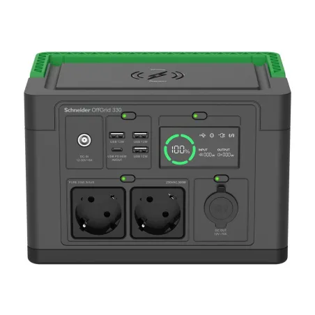 Schneider Electric Schneider OffGrid Portable Power Station 330, 230V, 332Wh Lithium-ion, LCD, 2 CEE 7/3 Schuko outlets, Sinewav