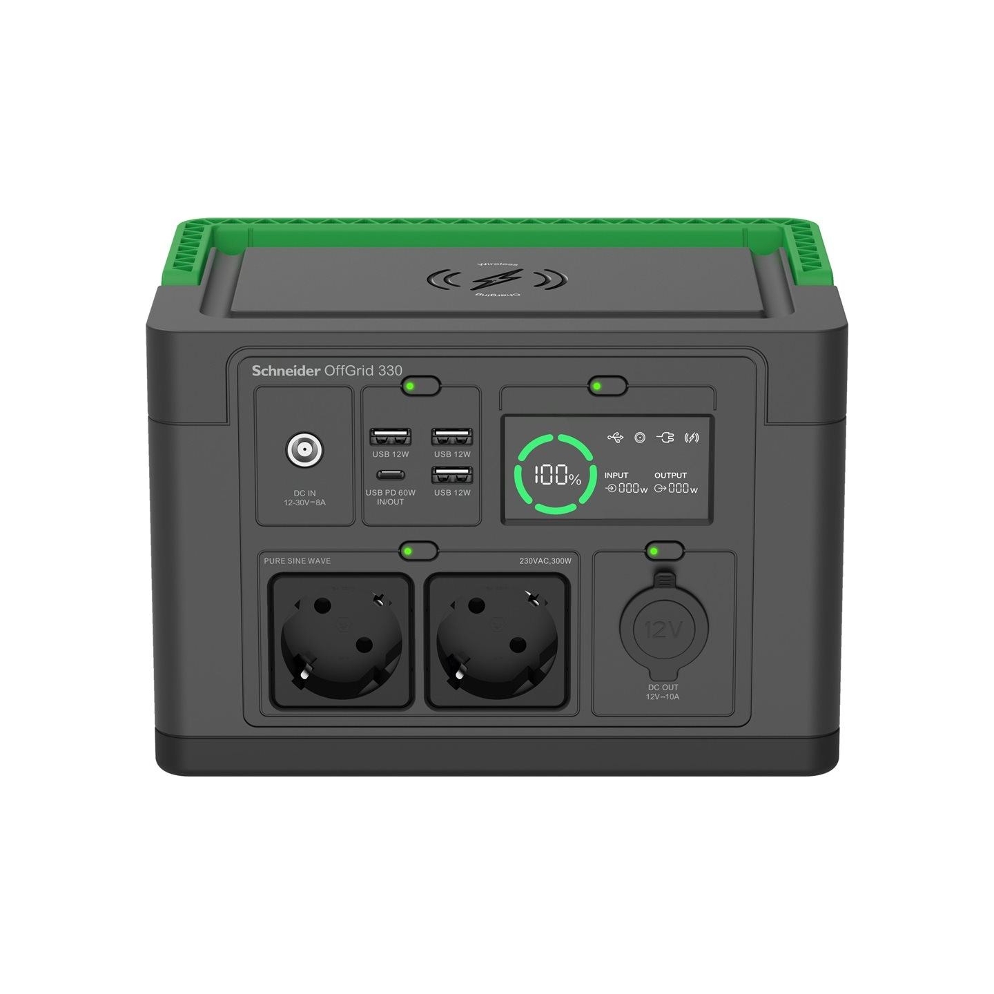 Schneider Electric Schneider OffGrid Portable Power Station 330, 230V, 332Wh Lithium-ion, LCD, 2 CEE 7/3 Schuko outlets, Sinewav