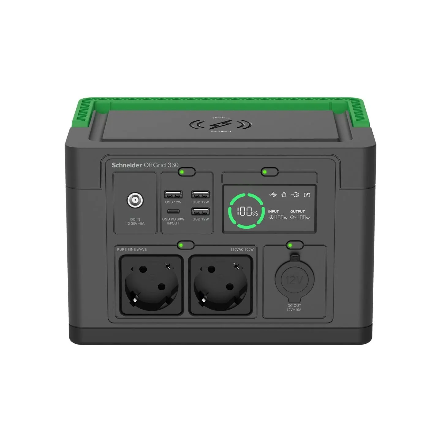 Schneider Electric Schneider OffGrid Portable Power Station 330, 230V, 332Wh Lithium-ion, LCD, 2 CEE 7/3 Schuko outlets, Sinewav