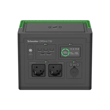 Schneider Electric OffGrid Portable Power Station 730, 738Wh Lithium-ion, LCD, 2 CEE 7/3 Schuko outlets, Sinewave, 3 USB-A, 2 US