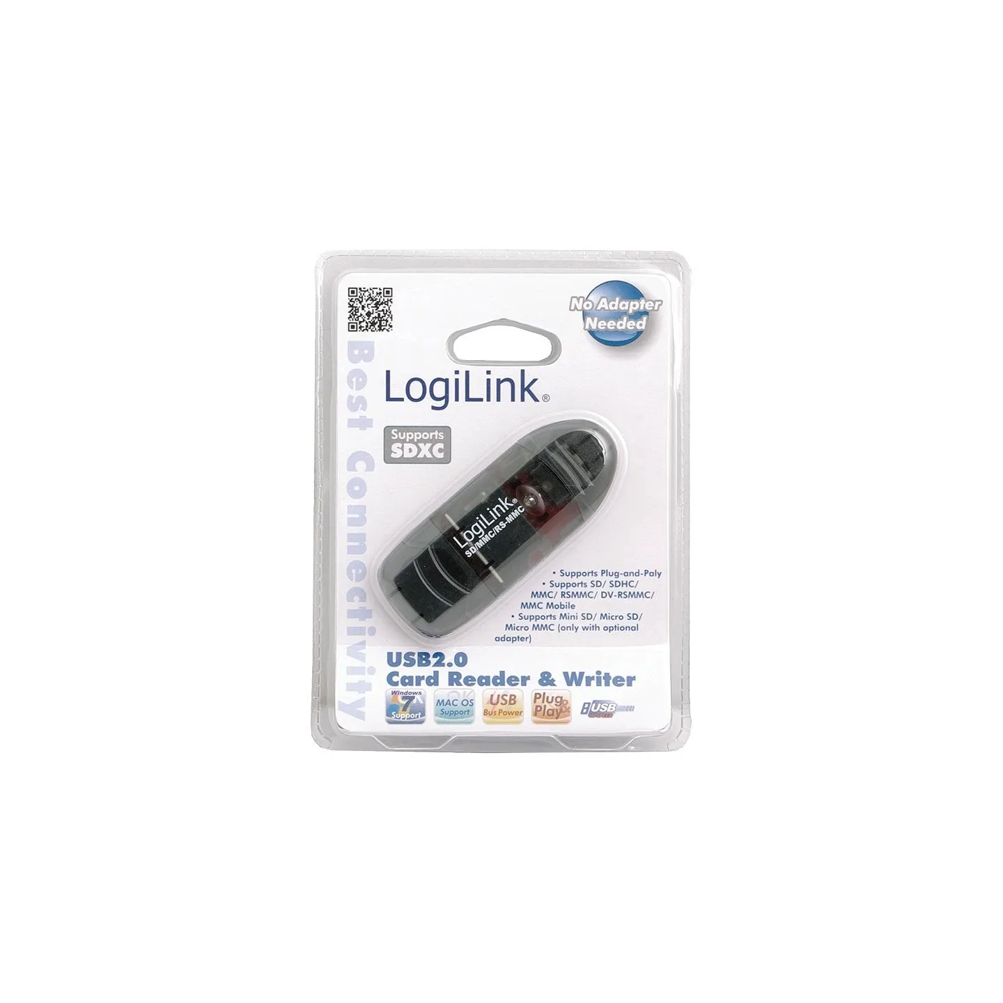 Logilink | Cardreader USB 2.0 Stick external for MMC, RS-MMC, SD and SD HC