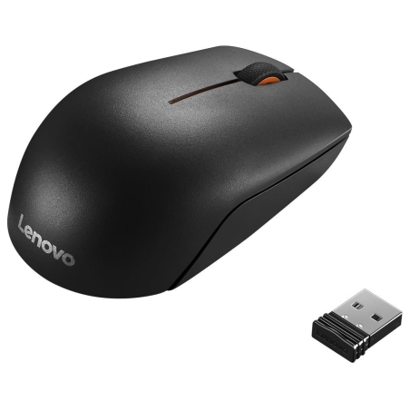 Lenovo | Wireless Compact Mouse | 300 | Optical Mouse | 2.4 GHz Wireless via Nano USB | Black | 1 year(s)