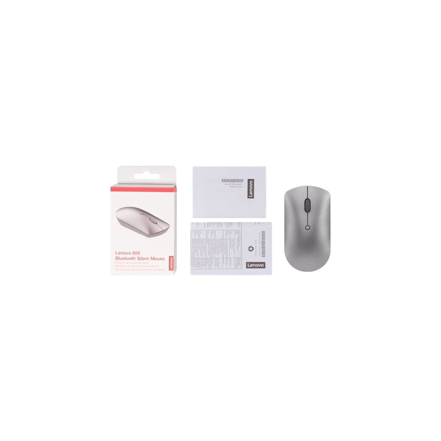 Lenovo | Silent Mouse | 600 | Optical Mouse | Dual-host Bluetooth 5.0 | Iron Grey | 1 year(s)