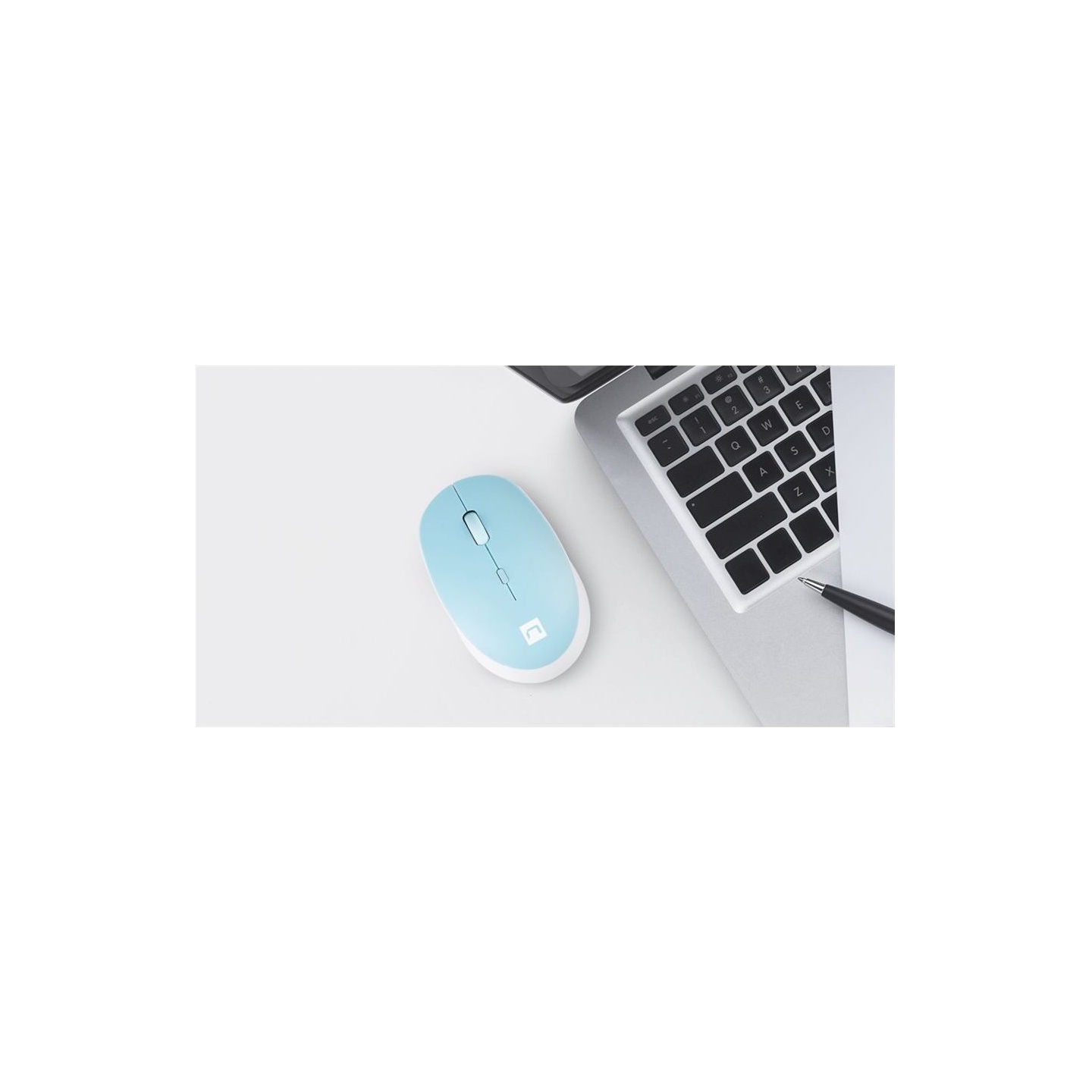 Natec | Mouse | Harrier 2 | Wireless | Bluetooth | White/Blue