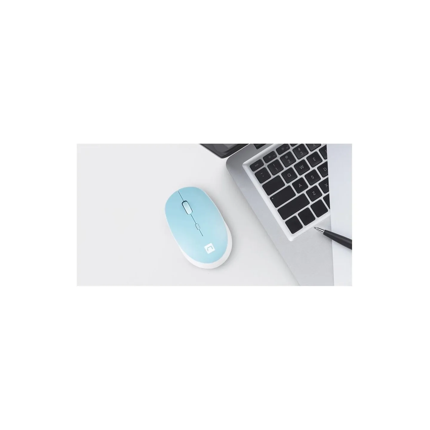 Natec | Mouse | Harrier 2 | Wireless | Bluetooth | White/Blue