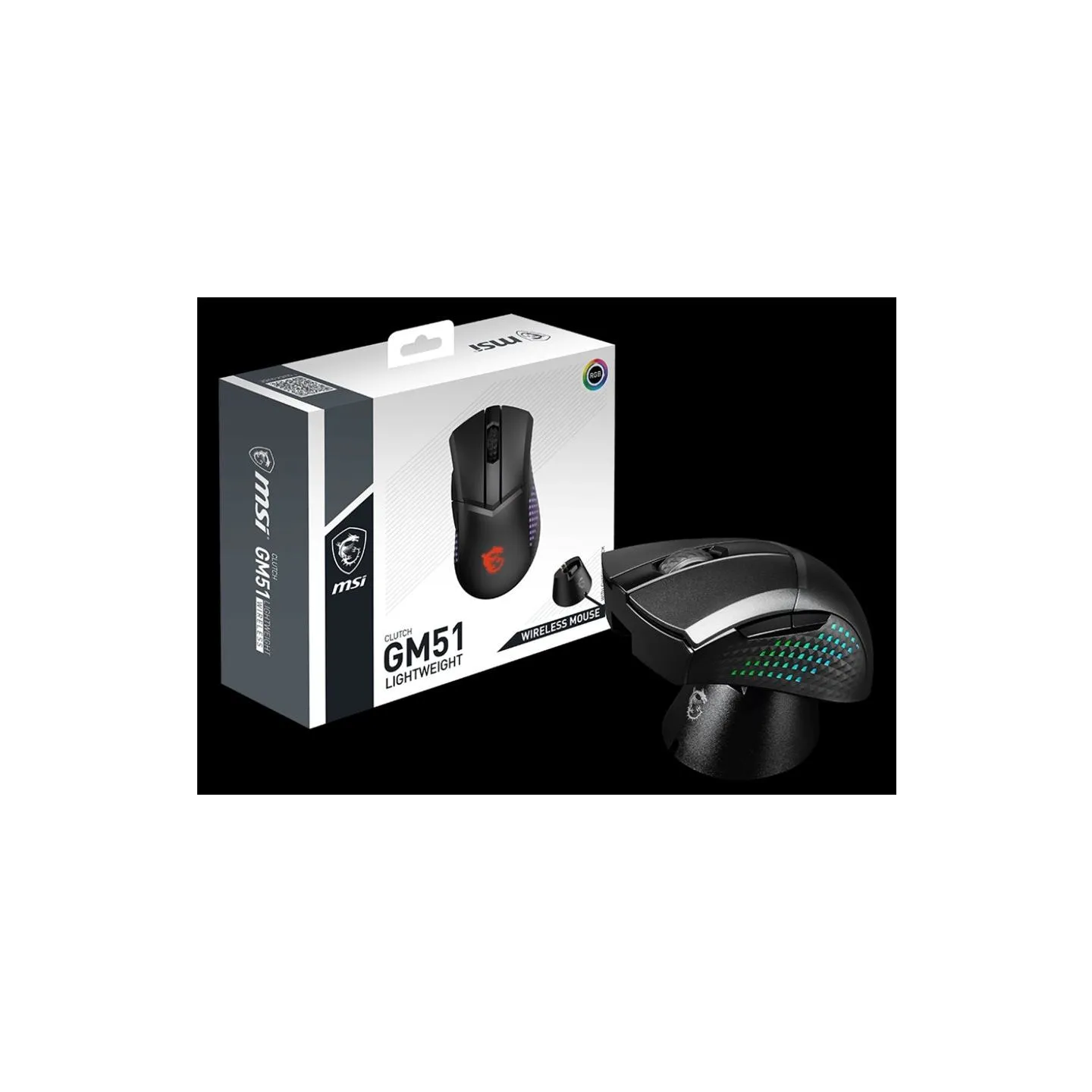 MSI | Lightweight Wireless Gaming Mouse | GM51 | Wireless | Gaming Mouse | 2.4GHz | Black