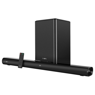 Sven Soundbar SB-2200D, black (300W, DolbyDigital, Bluetooth, HDMI, RC, Optical, USB, display, wireless subwoofer)