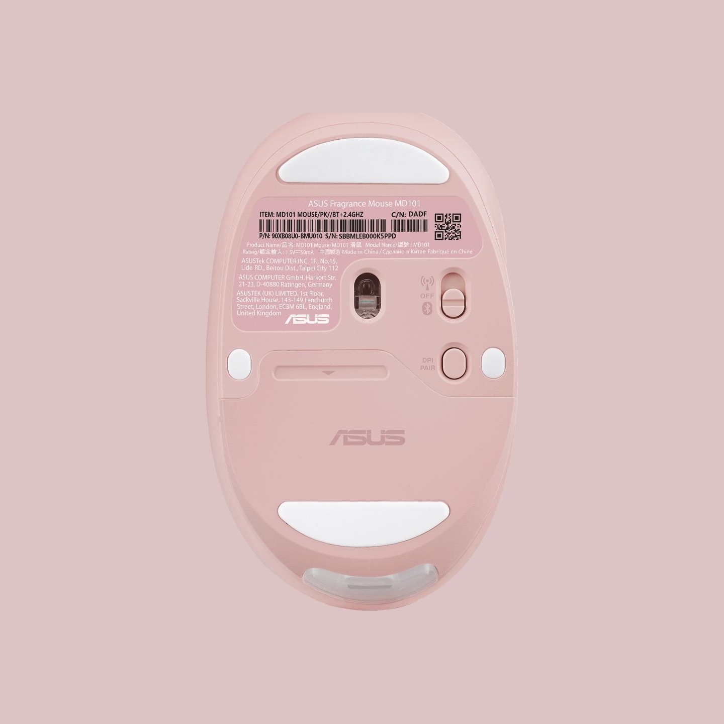 Asus Fragrance MD101 | Mouse | 2.4 GHz, Bluetooth | Rose Clay
