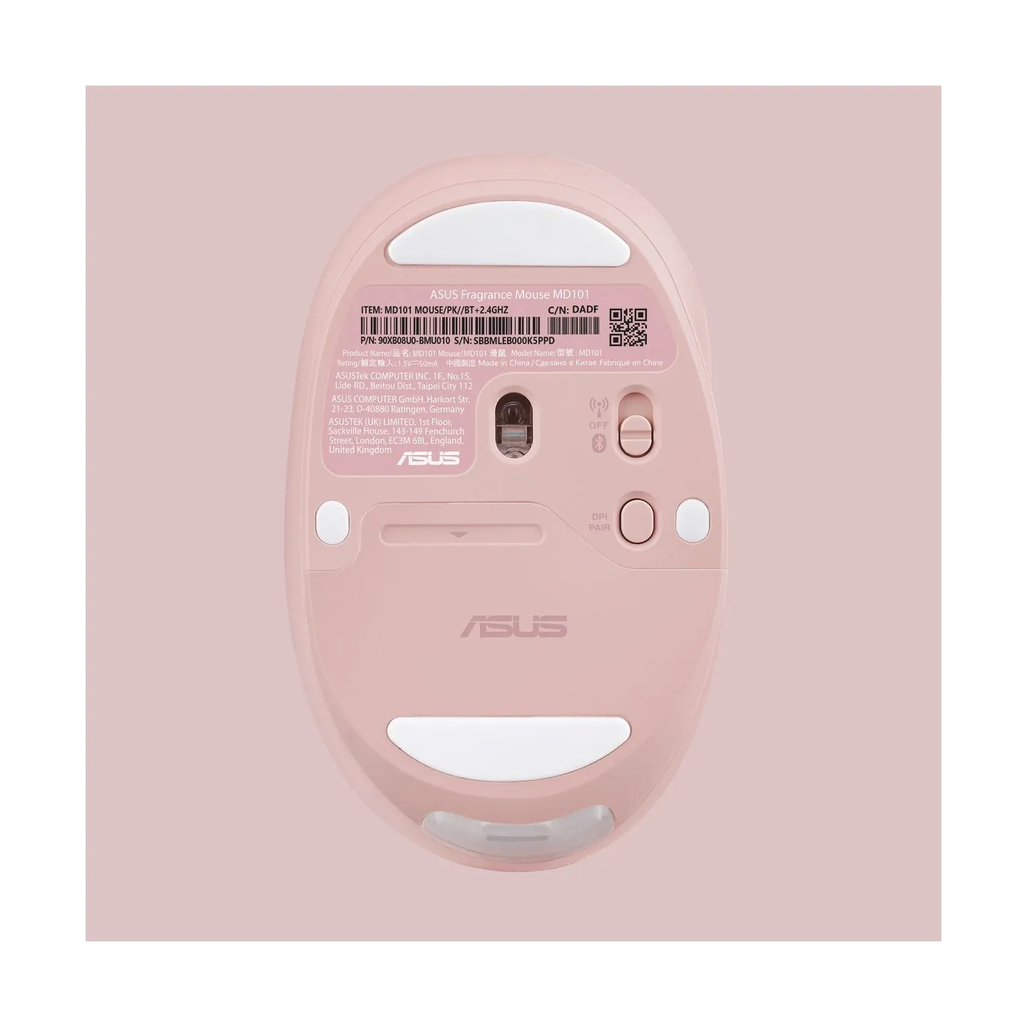 Asus Fragrance MD101 | Mouse | 2.4 GHz, Bluetooth | Rose Clay