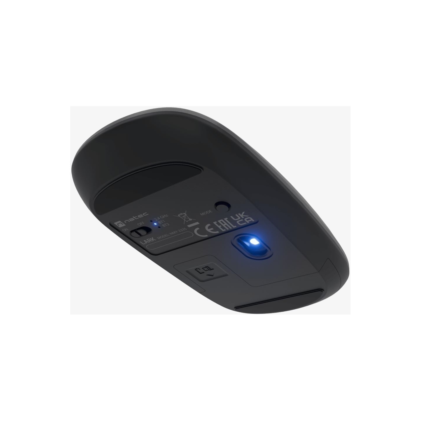 Natec | Mouse | Lark | Wireless | 2.4 GHz, Bluetooth | Anthracite