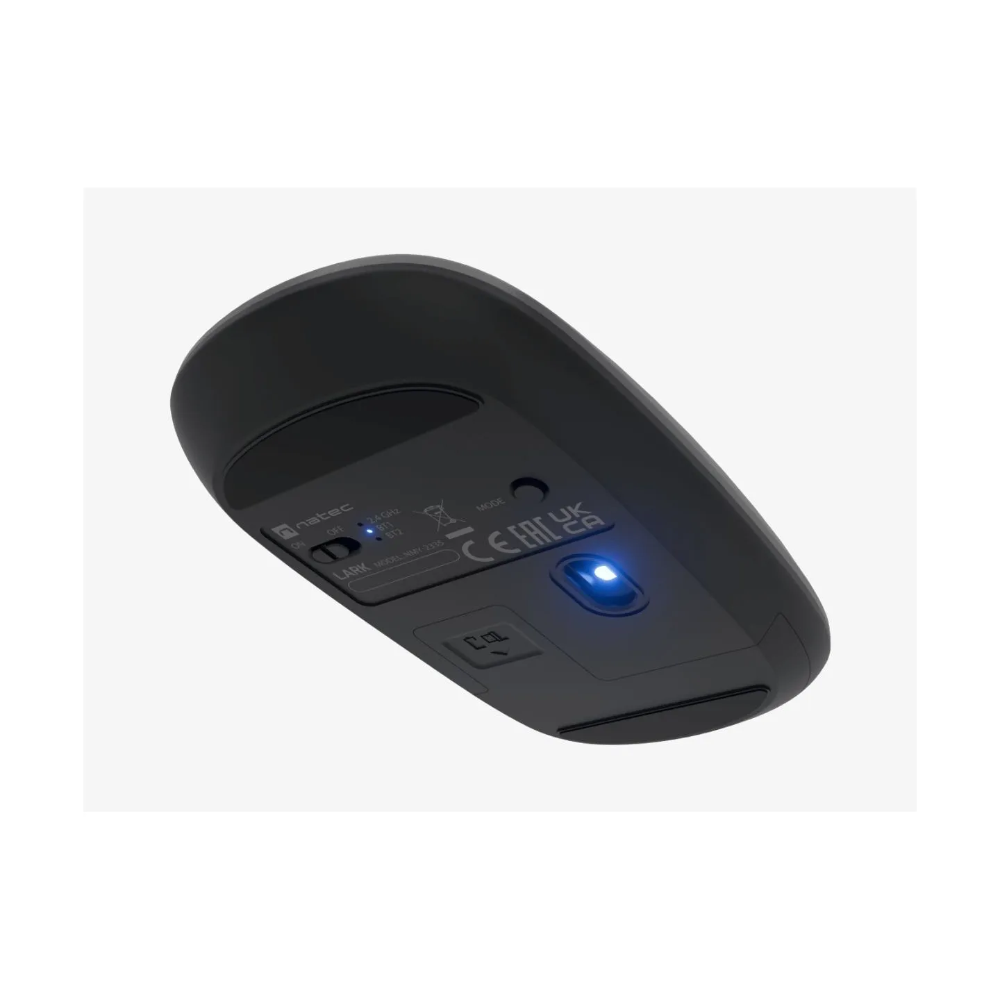 Natec | Mouse | Lark | Wireless | 2.4 GHz, Bluetooth | Anthracite