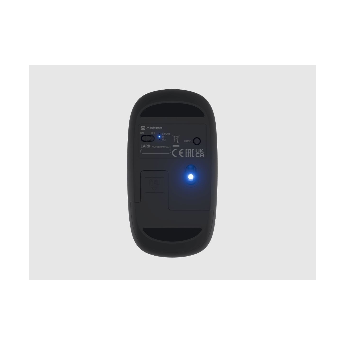Natec | Mouse | Lark | Wireless | 2.4 GHz, Bluetooth | Anthracite