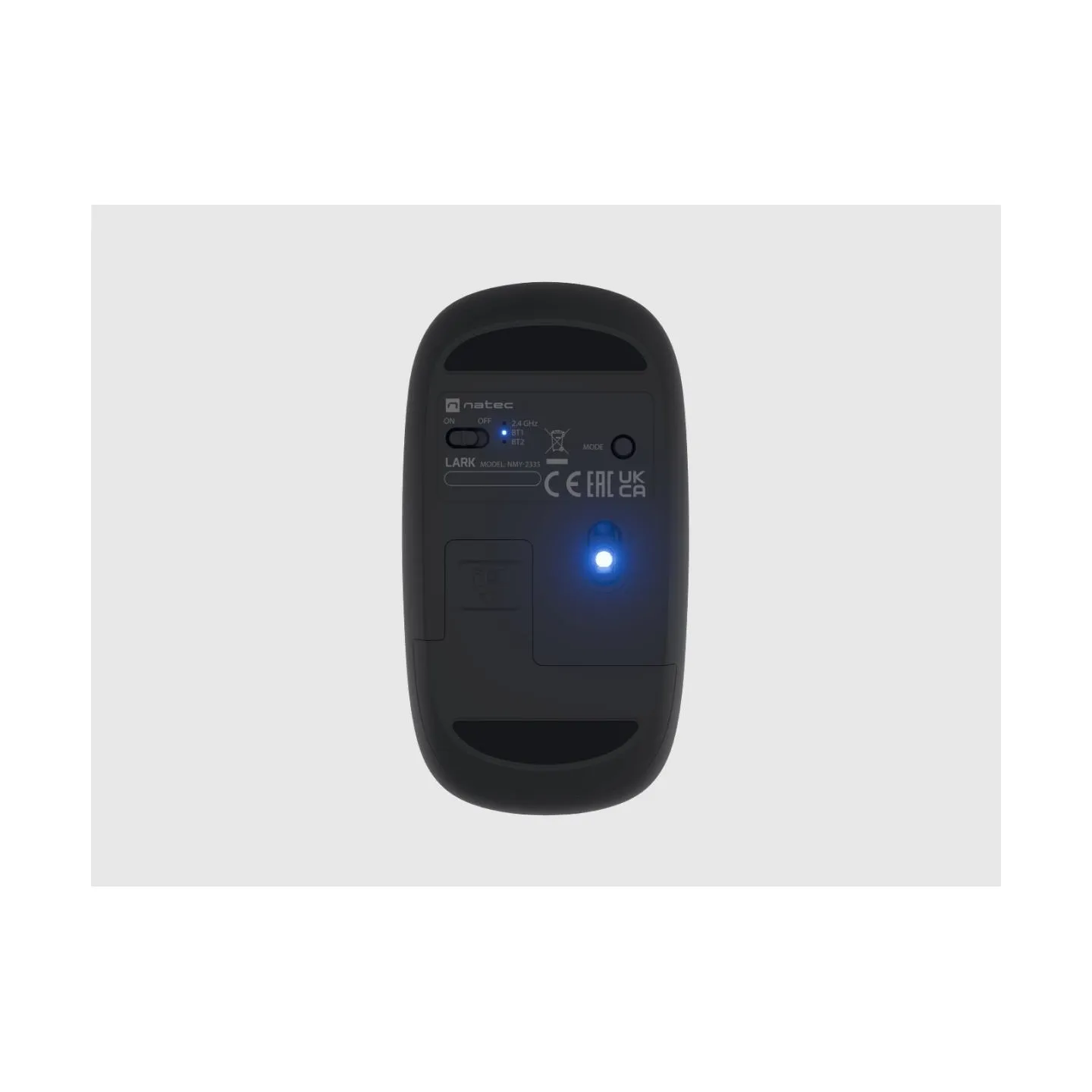 Natec | Mouse | Lark | Wireless | 2.4 GHz, Bluetooth | Anthracite