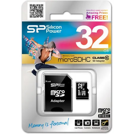 Silicon Power | 32 GB | MicroSDHC | Flash memory class 10 | SD adapter