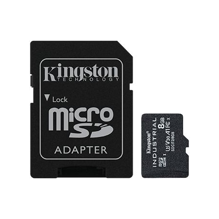Kingston | UHS-I | 8 GB | microSDHC/SDXC Industrial Card | Flash memory class Class 10, UHS-I, U3, V30, A1 | SD Adapter