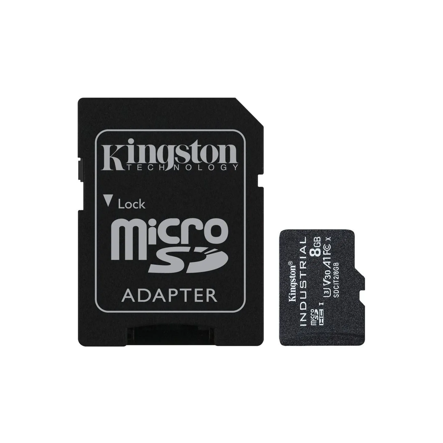 Kingston | UHS-I | 8 GB | microSDHC/SDXC Industrial Card | Flash memory class Class 10, UHS-I, U3, V30, A1 | SD Adapter