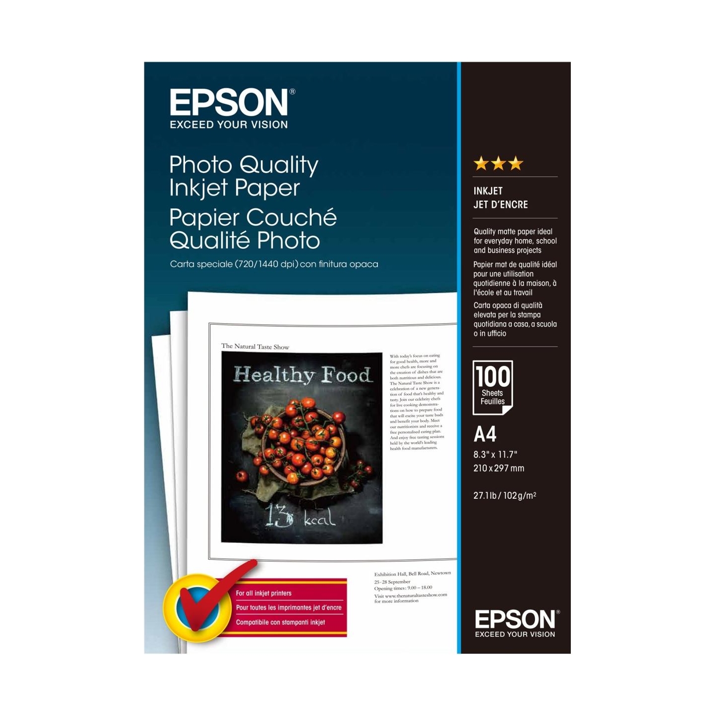 Epson Photo Quality Inkjet Paper - A4 - 100 sheets